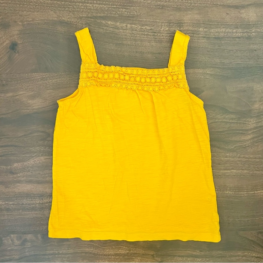 Carter’s Kid Crochet Trim Yellow Tank Top Shirt Girl’s Size 10
